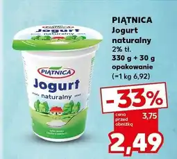 Kaufland Jogurt naturalny 2% tł. 330g + 30g Piątnica oferta