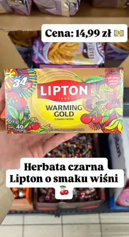 Biedronka Herbata czarna Lipton Warming Gold o smaku wiśni 34 torebki oferta