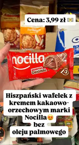 Biedronka Wafelek Nocilla Barritas Original z kremem kakaowo-orzechowym oferta