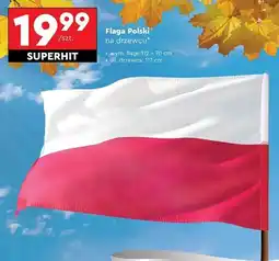 Biedronka Flaga polski z drzewcem 112 x 70 cm oferta