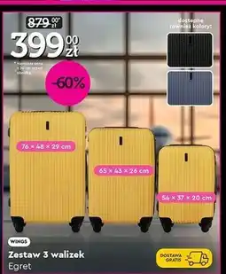 Biedronka Zestaw walizek egret Wings oferta