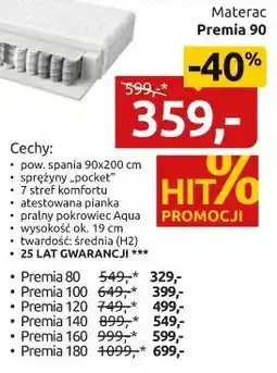 Black Red White Materac Premia oferta