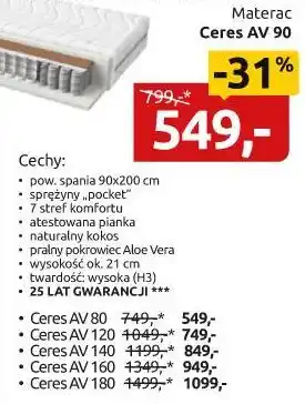 Black Red White Materac Ceres AV 90 oferta