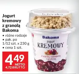 Makro Jogurt kremowy z granolą Bakoma oferta
