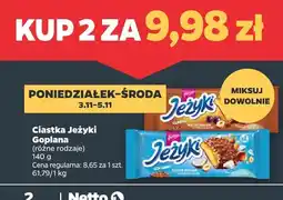 Netto Ciastka Jeżyki różne rodzaje Goplana oferta