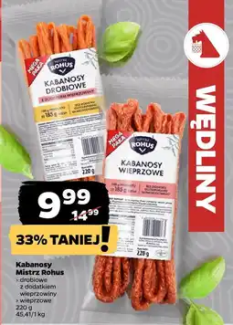 Netto Kabanosy Mistrz Rohus drobiowe z dodatkiem wieprzowiny oferta