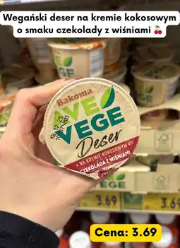 Kaufland Deser wegański na kremie kokosowym o smaku czekolady z wiśniami Bakoma oferta