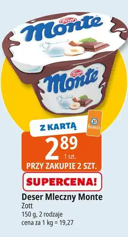 E.Leclerc Deser mleczno-czekoladowy z orzechami Zott Monte oferta