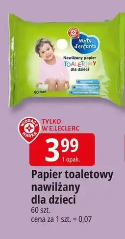 E.Leclerc Papier toaletowy dla dzieci Wiodąca Marka Mots D'enfants oferta