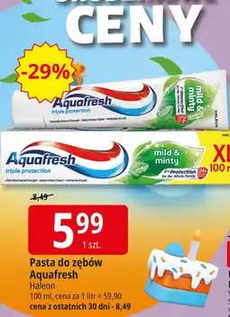 E.Leclerc Pasta do zębów mild & minty Aquafresh Triple Protection oferta