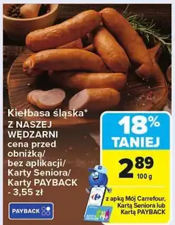 Carrefour Market Kiełbasa śląska Z NASZEJ WĘDZARNI oferta