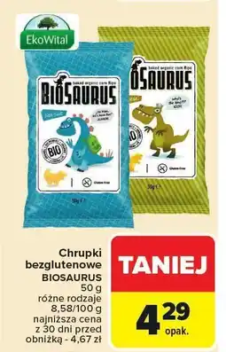Carrefour Market Chrupki bezglutenowe BIOSAURUS 50g oferta