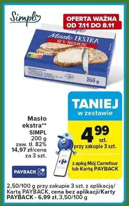 Carrefour Express Masło ekstra SIMPL 200 g, zaw. tł. 82% oferta