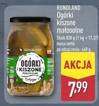 ALDI Ogórki kiszone małosolne RUNOLAND oferta