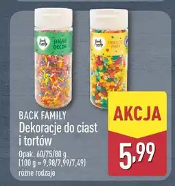 ALDI Dekoracje do ciast i tortów BACK FAMILY oferta