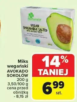 Carrefour Market Pasta wegańska Naturale Vegan Spreadable Salted with Avocado Pate awokado z sokiem z cytryny oferta