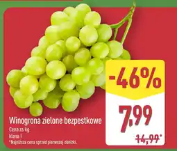 ALDI Winogrona zielone bezpestkowe Aldi oferta