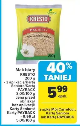 Carrefour Mak biały KRESTO oferta