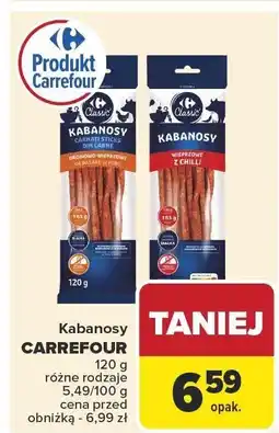 Carrefour Kabanosy CARREFOUR różne rodzaje oferta