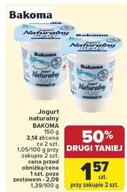 Carrefour Jogurt naturalny BAKOMA 150 g oferta
