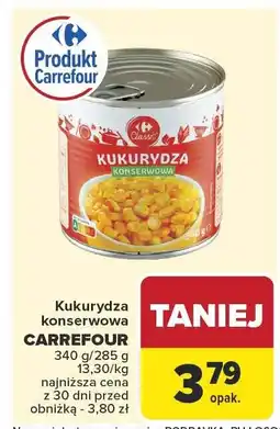 Carrefour Kukurydza konserwowa CARREFOUR 340 g oferta