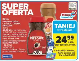 Carrefour Kawa rozpuszczalna CLASSIC, CREMA NESCAFE 200 g oferta