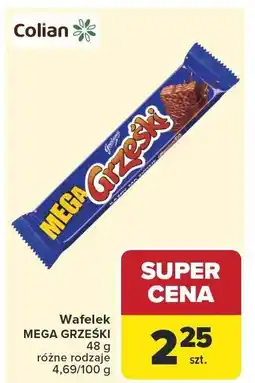 Carrefour Wafelek MEGA GRZESKI 48 g różne rodzaje COLIAN oferta