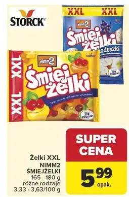 Carrefour Żelki XXL NIMM2 ŚMIEŻELKI 165 - 180 g różne rodzaje STORCK oferta