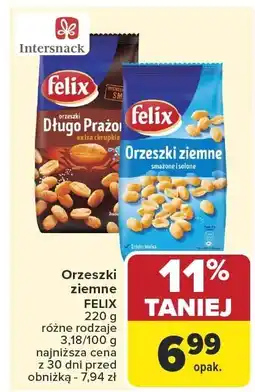 Carrefour Orzeszki ziemne FELIX 220 - 180 g różne rodzaje oferta