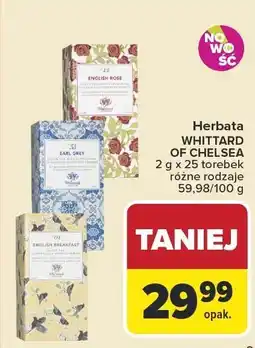 Carrefour Herbata WHITTARD OF CHELSEA Earl Grey 2g x 25 torebek oferta