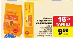 Carrefour Makaron bezglutenowy CARREFOUR różne rodzaje oferta