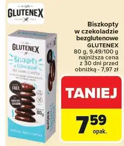 Carrefour Biszkopty w czekoladzie bezglutenowe GLUTENEX 80g oferta