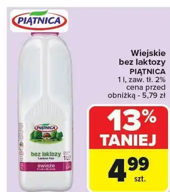 Mleko wiejskie bez laktozy PIĄTNICA 1l