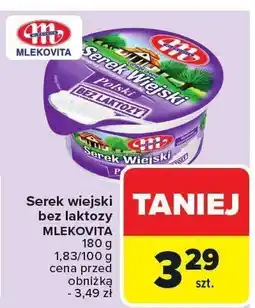 Carrefour Serek wiejski bez laktozy MLEKOVITA 180g oferta