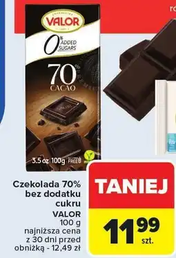 Carrefour Czekolada 70% bez dodatku cukru VALOR 100g oferta