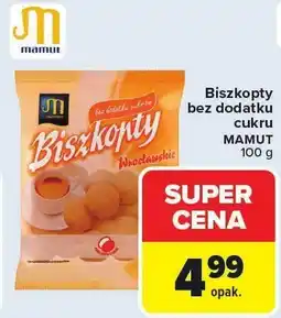 Carrefour Biszkopty bez dodatku cukru MAMUT 100g oferta