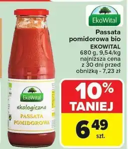 Carrefour Passata pomidorowa bio EKOWITAL 680g oferta