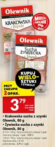 Twój Market Olewnik Krakowska sucha z szynki / Zywiecka sucha z szynki oferta