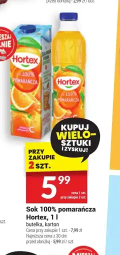 Twój Market Sok 100% pomarańcza Hortex oferta
