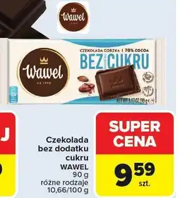Carrefour Market Czekolada bez dodatku cukru WAWEL 90g różne rodzaje oferta