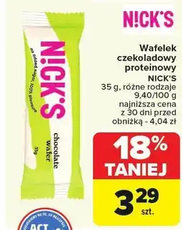 Carrefour Market Wafelek czekoladowy proteinowy NICK'S 35g oferta