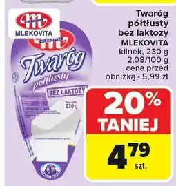 Carrefour Market Twaróg półtłusty bez laktozy MLEKOVITA 230g oferta