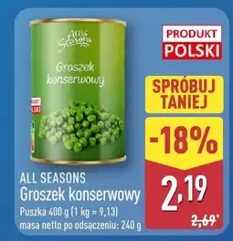ALDI Groszek konserwowy All Seasons oferta