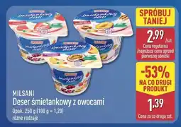 ALDI Deser śmietankowy z owocami różne rodzaje Milsani oferta