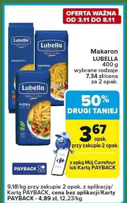 Carrefour Express Makaron LUBELLA 400 g, wybrane rodzaje oferta