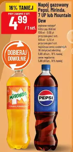 Polomarket Napój gazowany Pepsi, Mirinda, 7 UP lub Mountain Dew oferta