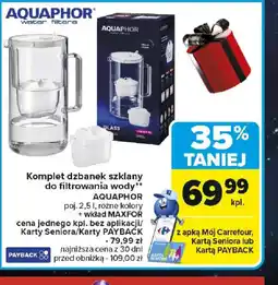 Carrefour Komplet dzbanek szklany do filtrowania wody oferta