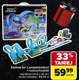 Carrefour Zestaw tor z przeszkodami + samochodziki oferta