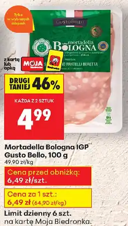 Biedronka Mortadella Bologna IGP Gusto Bello oferta