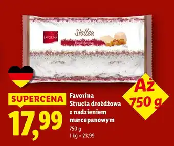 Lidl Strucla drożdżowa z nadzieniem marcepanowym Favorina oferta